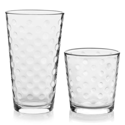 Awa 16-Piece Clear Glass Drinkware Set - Super Arbor