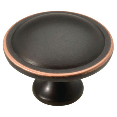 Contempo 1-1/2 in. (38 mm) Bronze with Copper Highlights Round Cabinet Knob (10-Pack) - Super Arbor