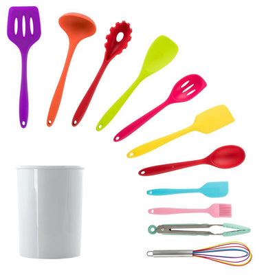 Mulit-Color Silicone Cooking Utensils (Set of 12) - Super Arbor