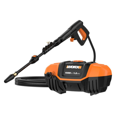 Worx 1500 PSI 1.2 GPM 13 Amp Cold Water Electric Pressure Washer, Portable - Super Arbor