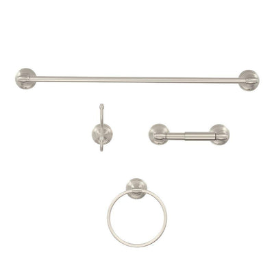 Highlander Collection 4-Piece Bathroom Hardware Kit in Satin Nickel - Super Arbor