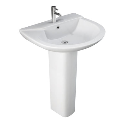 Barclay Products Anabel 555 Pedestal Combo Bathroom Sink in White - Super Arbor