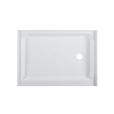 Voltaire 48 in. x 36 in. Single Threshold Acrylic Right Drain Shower Base in White - Super Arbor