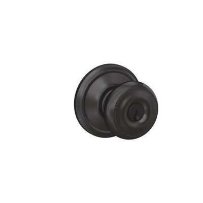 Georgian Matte Black Keyed Entry Door Knob - Super Arbor