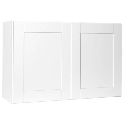 Shaker Assembled 36x24x24 in. Above Refrigerator Deep Wall Bridge Kitchen Cabinet in Satin White