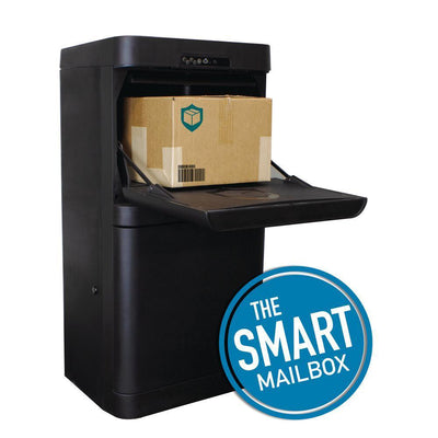 Black Floor Mount Smart Parcel Security Mailbox - Super Arbor