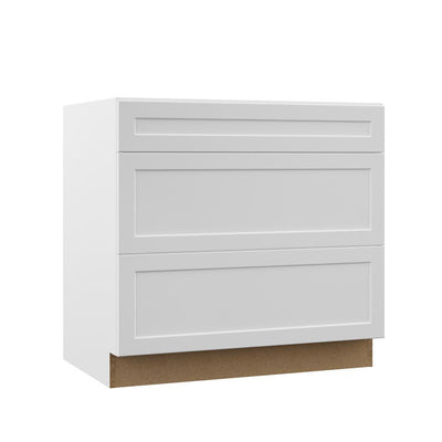 Designer Series Melvern Assembled 36x34.5x23.75 in. Pots and Pans Drawer Base Kitchen Cabinet in White