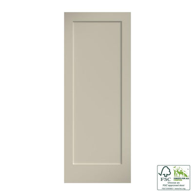 30 in. x 80 in. x 1-3/8 in. Shaker White Primed 1-Panel Solid Core Wood Interior Slab Door - Super Arbor