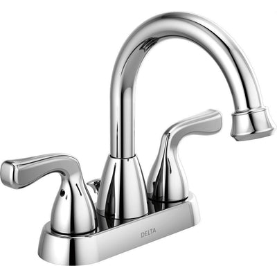 Foundations 4 in. Centerset 2-Handle Hi-Arc Bathroom Faucet in Chrome - Super Arbor