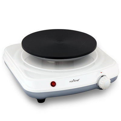 White Electric Countertop Burner - Buffet Hot Plate Burner with Adjustable Temperature - Super Arbor