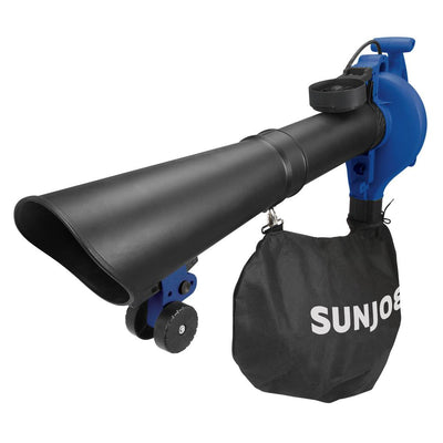 Sun Joe 250 MPH 440 CFM 14 Amp Electric Handheld Blower/Vacuum/Mulcher with Gutter Attachment, Blue - Super Arbor