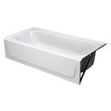 Aloha 60 in. Left Drain Rectangular Alcove Soaking Bathtub in White - Super Arbor