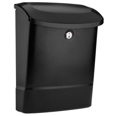 Parkside Locking Wall Mount Mailbox in Black - Super Arbor