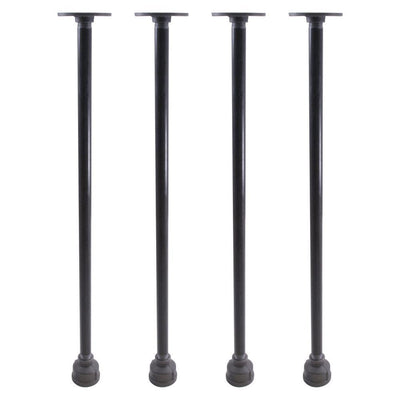 1/2 in. x 2 ft. L Black Steel Pipe Reduced Coupling Table Leg Kit (Set of 4) - Super Arbor