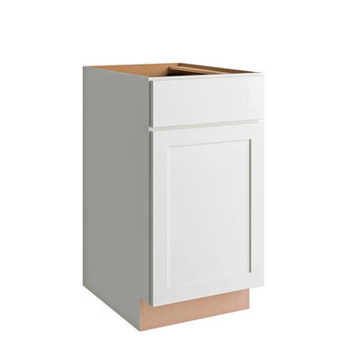 Courtland Shaker Assembled 18 in. x 34.5 in. x 24 in. Stock Base Kitchen Cabinet in Polar White Finish