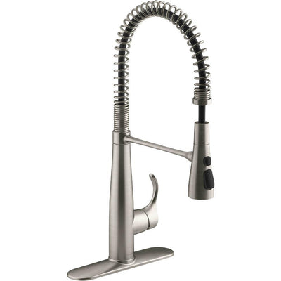 Simplice Single-Handle Pull-Down Sprayer Kitchen Faucet in Vibrant Stainless - Super Arbor