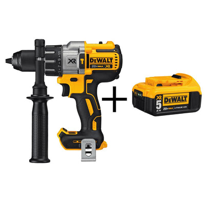 20-Volt MAX XR Lithium-Ion 1/2 in. Premium Cordless Brushless Hammer Drill (Tool-Only) with XR 5Ah Battery Pack - Super Arbor