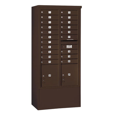 3900 Horizontal Series 20-Compartment 2-Parcel Locker Free Standing Mailbox - Super Arbor