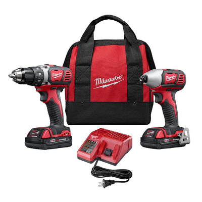 M18 18-Volt Lithium-Ion Cordless Drill Driver/Impact Driver Combo Kit (2-Tool) w/(2) 1.5Ah Batteries, Charger, Tool Bag - Super Arbor