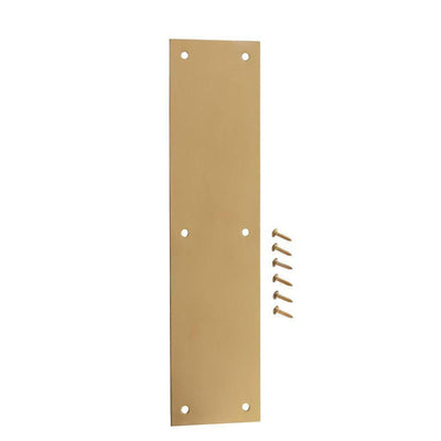 3-1/2 in. x 15 in. Bright Brass Push Plate - Super Arbor