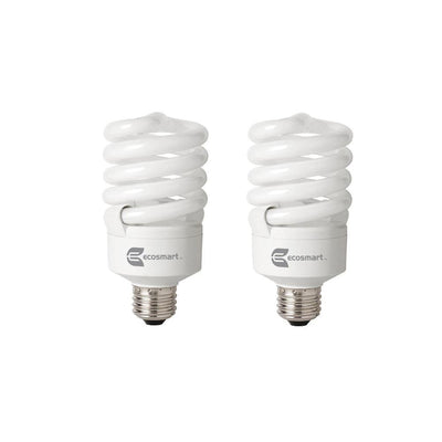 100-Watt Equivalent A19 Spiral Dimmable TruDim CFL Light Bulb Daylight (6500K) (2-Pack) - Super Arbor