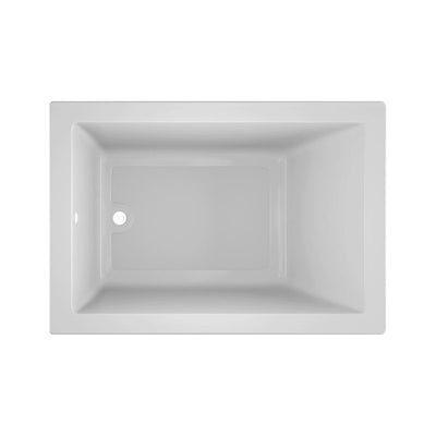 SOLNA 60 in. x 42 in. Acrylic Rectangular Drop-in Reversible Soaking Bathtub in White - Super Arbor