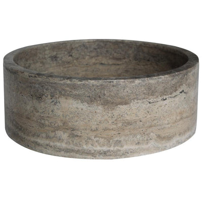 Cylindrical Natural Stone Vessel Sink in Grey - Super Arbor