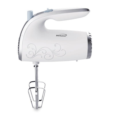 5-Speed White Hand Mixer - Super Arbor