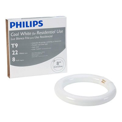 Philips 22-Watt 8 in. Linear T9 Fluorescent Tube Light Bulb Cool White (4100K) Circline - Super Arbor