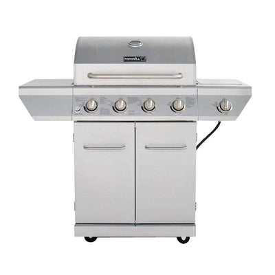 4-Burner Propane Gas Grill in Stainless Steel with Side Burner and Stainless Steel Doors - Super Arbor