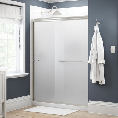 Simplicity 60 in. x 70 in. Semi-Frameless Traditional Sliding Shower Door in Chrome with Clear Glass - Super Arbor