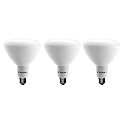 EcoSmart 75-Watt Equivalent BR40 Dimmable LED Light Bulb Soft White (3-Pack) - Super Arbor