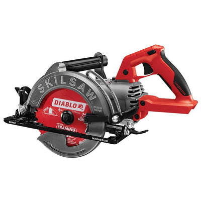 TRUEHVL 48-Volt Lithium-Ion Cordless 7-1/4 in. Worm Drive Saw with Diablo Blade (Tool-Only) - Super Arbor