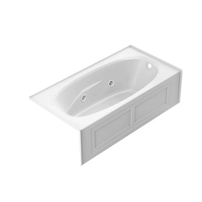 AMIGA 72 in. x 36 in. Acrylic Right-Hand Drain Rectangular Alcove Whirlpool Bathtub with Heater in White - Super Arbor