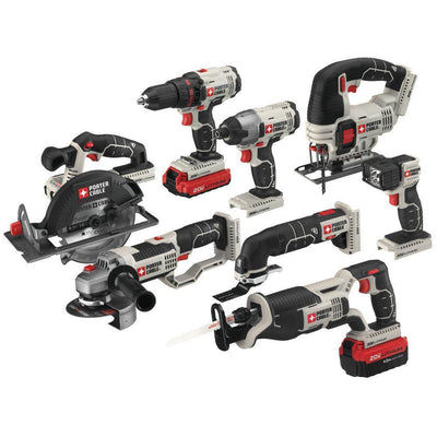 20-Volt MAX Lithium-Ion Cordless Combo Kit (8-Tool) with 4.0 Ahr Battery, 1.5 Ahr Battery, Charger and Bag - Super Arbor