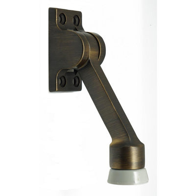 4-1/2 in. Solid Brass Square Kick Down Door Stop in Antique Brass - Super Arbor