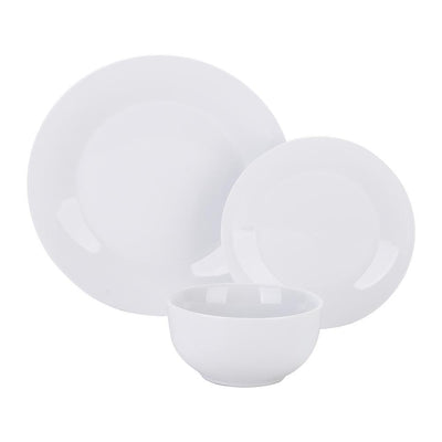 18- Piece Modern White Porcelain Dinnerware Sets (Service for Set for 6) - Super Arbor