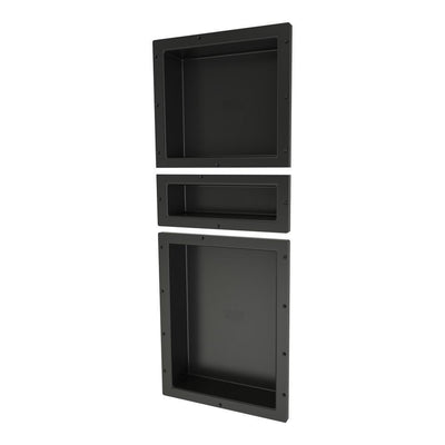 Redi Niche 16 in. x 40 in. Triple Shower Niche Set in Black - Super Arbor