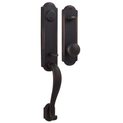 Molten Bronze Single Cylinder Oil-Rubbed Bronze Stonebriar Door Handleset with Wexford Knob - Super Arbor