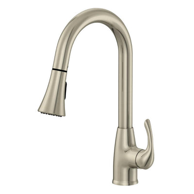 Sterling Single-Handle Pull-Down Sprayer Kitchen Faucet in Brushed Nickel - Super Arbor