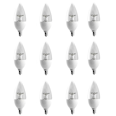 EcoSmart 60-Watt Equivalent B11 Dimmable LED Light Bulb Daylight (12-Pack) - Super Arbor