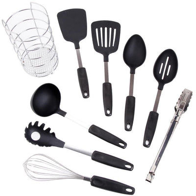 Chef's Better Basics 9-Piece Utensil Set with Wire Caddy - Super Arbor