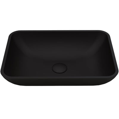 VIGO Black Sottile Rectangular MatteShell Glass Bathroom Vessel Sink - Super Arbor