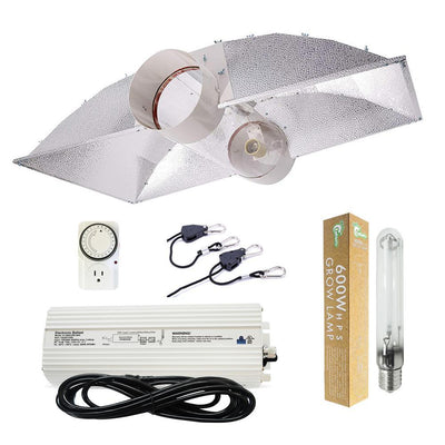 600-Watt HPS Grow Light System with 8 in. Cool Tube XXL Wing Hood Reflector - Super Arbor