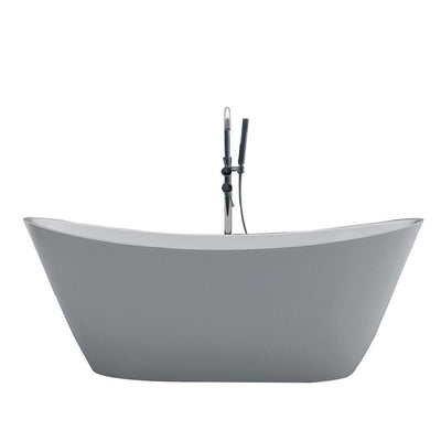 Bella 60 in. Acrylic Flatbottom Bathtub in White - Super Arbor