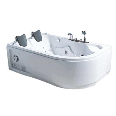 Havana with heater 66.5 in. Acrylic Left Drain Corner Alcove Whirlpool Bathtub in White - Super Arbor