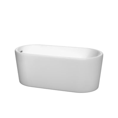 Ursula 4.91 ft. Acrylic Classic Flatbottom Non-Whirlpool Bathtub in White - Super Arbor