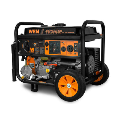 WEN 11,000/8,300-Watt 120V/240V Dual Fuel Gasoline and Propane Powered Electric Start Portable Generator with Wheel Kit