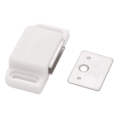2 in. White Heavy Duty Magnetic Door Catch with Strike - Super Arbor