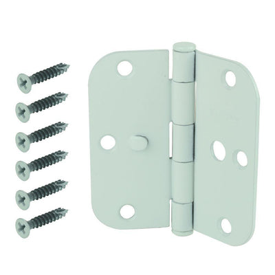 3-1/2 in. White 5/8 in. Radius Security Door Hinge - Super Arbor